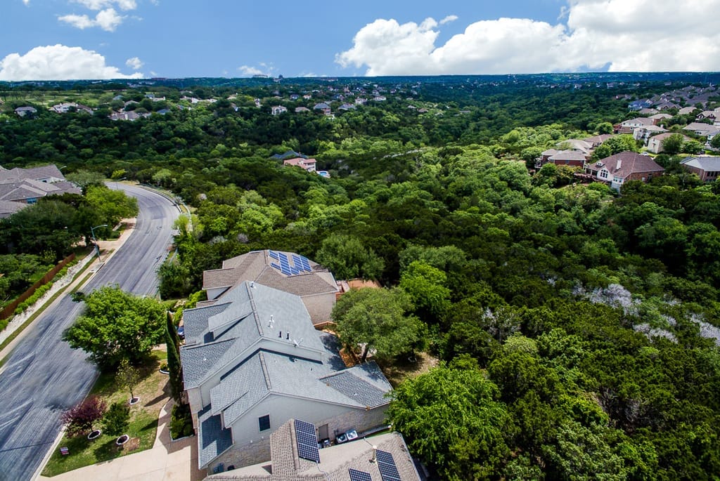 Great Hills homes among the trees near the Arboretum in northwest Austin